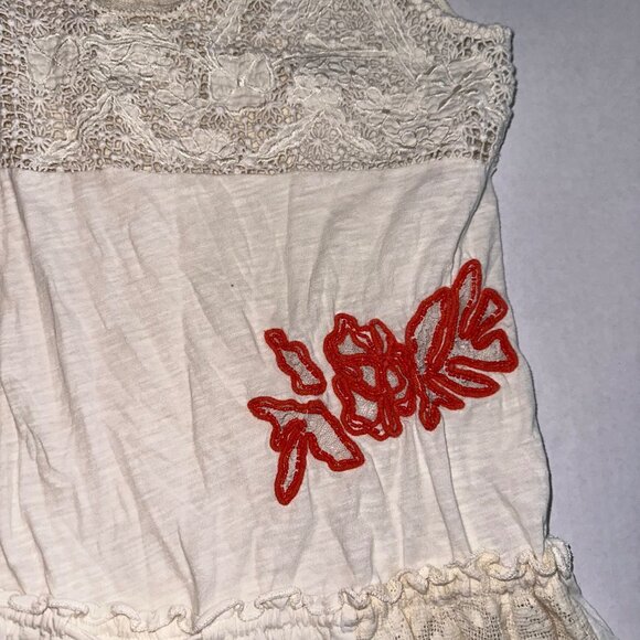 Anthropologie Ric Rac Ivory Lace Tunic Sleeveless Tank Drawstring Womens Medium - Picture 5 of 11